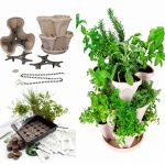 Indoor Medicinal Herb Garden Seed Starter Kit + Planter – Stone