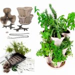 Indoor Herbal Tea Herb Garden Seed Starter Kit + Planter – Stone