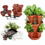 Indoor Herbal Tea Herb Garden Seed Starter Kit + Planter-TerraCotta