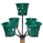 Bloom Master Tree Stand – Holds Five 3 Gal. Planter Baskets – 4×4 Post